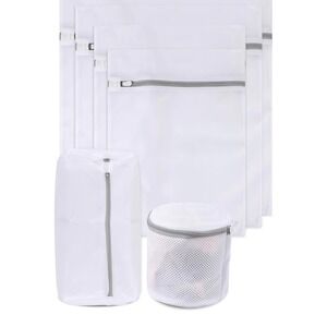 CABAX 6 Pack Mesh Laundry Bags for Delicates White Zippered Wash Bags Set